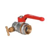 Латунный шаровой кран Danfoss с внутренней резьбой и спускным элементом Ду 32 мм, PN 40 бар