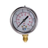 Манометр 0- 6 бар  Ø63мм  1/4" (глицеринозаполненый, корпус нерж.сталь, присоед. латунь)