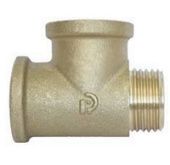 3/4" x 3/4" x 3/4", Тройник с переходом на наружную резьбу, хром