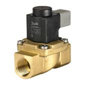 Клапан электромагнитный  EV 225B, ДУ 25 мм, латунь, G 1, PTFE, НЗ, c катушкой BQ, 220В, 50Гц