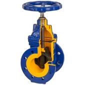 Задвижка с обрезиненным клином Zetkama 111D-200-C57, DN200, PN16, ф/ф, корпус-чугун, клин-EPDMTmax=110°С
