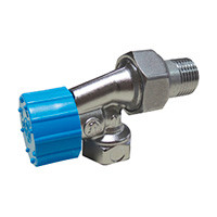 Угловой осевой термостатический клапан, хромированный, отвод с герметичной прокладкой (подключение термостатической головки - резьба 30х1,5мм)