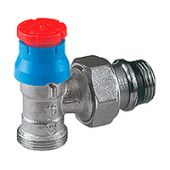 Угловой термостатический клапан, хромированный, отвод с герметичной прокладкой, подсоединение с наружной резьбой