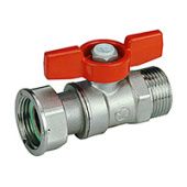 Кран шаровой с наружной / внутренней резьбой, с отводом с накидной гайкой для счетчиков.