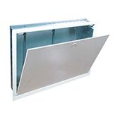 Встраиваемый шкаф коллекторный из окрашенного листового металла.