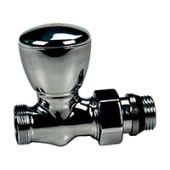 Прямой ручной клапан для полотенцесушителя, хромированный, с глянцевой поверхностью, с подсоединением с наружной резьбой для переходников, отводы с герметичной прокладкой.