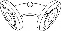 Колено 90 из чугуна с шаровидным графитом 400-15, с 2 фланцами, включая 1 набор монтажных принадлежностей