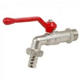 Латунный шаровой кран Danfoss с наружной резьбой и насадкой под шланг Ду 25 мм, PN 10 бар