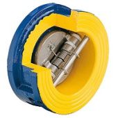Обратный клапан Zetkama 407A, DN300, PN10, двухлепестковый, Корпус - чугун, Диск - нерж. сталь, EPDM, Тмакс 100°C