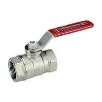Кран шаровой R250D  2 1/2", резьба внутренняя/внутренняя, стандартный проход, хромированный, ручка - рычаг красный