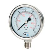 Манометр 0-10 бар  Ø63мм  1/4"  (глицеринозаполненый, корпус нерж.сталь, присоед. латунь)