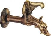 Кран типа Возрождение с кран-буксой быстрого перекрытия, декоративной розеткой, аэратором и штуцером для шланга V.R. 1/2" с отделкой под бронзу