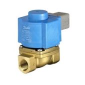 Клапан электромагнитный  EV 225B, ДУ 15 мм, латунь, G 1/2, PTFE, НЗ, c катушкой BQ, 24В пост. ток