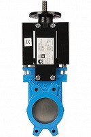 L-01-150-PN10-D/A-E Задвижка шиберная CMO DN150 PN10 пневмопривод дв. действия, выдвижной шток