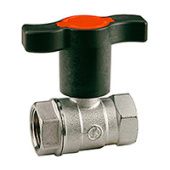 Кран шаровой, резьба внутренняя/внутренняя, стандартный проход, хромированный, ручка пластиковая удлиненная для труб с термоизоляцией.