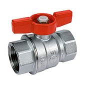 DN08 Кран шаровой полнопроходной 1/4" ВР/ВР PN35/Tmax=185 с красной ручкой-бабочкой