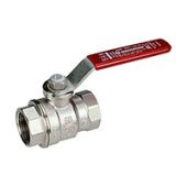 Кран шаровой полнопроходной  R850  1/2" ВР/ВР  DN15 PN35, Tmax=185С, хромированный, с красным рычагом