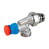 Угловой осевой термостатический клапан, хромированный, отвод с герметичной прокладкой, , подсоединение с наружной резьбой