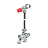 Группа термостатическая для двухтрубных cистем с угловым клапаном с предварительной настройкой.