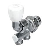 Термостатический микрометрический узел для одно-двухтрубных систем, рукоятка поворотная. Без зонда. Межосевое расстояние для подключения 16 мм - 35 мм, для 18 мм - 50 мм.