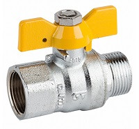 DN20 Прямой газовый кран с ручкой-бабочкой наружная-внутренняя резьба