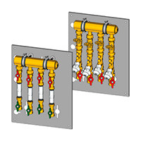 Коллекторный модуль этажный 1"1/4  (1"1/2) х 3/4", с индивидуальной балансировкой  - 6 выходов