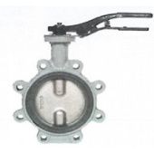 Затвор дисковый поворотный, межфланцевый, с проушинами (тип LUG), корпус из чугуна, затвор из стали никелированный, или из нержавеющей стали DN65 PN16