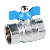 DN15  Кран шаровой полнопрох.  1/2" (бабочка) ВР/ВР                                                                                                                                                     