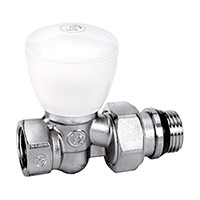 Прямой ручной клапан  3/8", хромированный, отвод с герметичной прокладкой