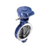БРОЕН 161.155.100 поворотный затвор стальной Тепло, Ру25 Ду150, межфланц., нерж.диск, с редуктором