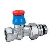 Прямой термостатический клапан, хромированный, отвод с герметичной прокладкой