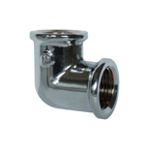 Угол 90* с внутренней резьбой латунный  хромированный G 1/2 FF                                                                                                                                                        