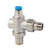 Регулятор (редуктор) давления MINIRID 1/2", DN15, PN15, Pmax-15 бар, Pout 1,2-6bar, Tmax=120 C, хром, G1/4" под манометр, нак. гайка