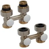 Узел нижнего подключения прямой,  для двухтрубных систем, компактный 1/2"M x 3/4"E