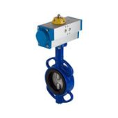 DN250 PN10/16 Затвор дисковый м/ф (арт.2103) с пневмоприводом (возвратная пружина)