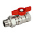 Кран шаровой с отводом  R259D 3/4"x3/4"  ВР/НР, стандартный проход, хромированный, ручка - бабочка красная